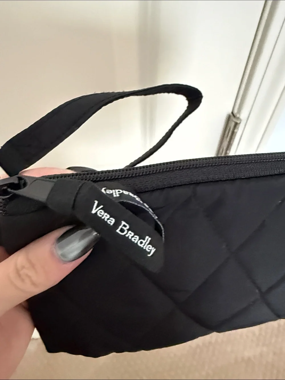 Vera Bradley Quilted Black Wristlet Clutch